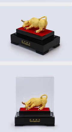絨沙金擺件 黃金商務禮品，定制金牛，點亮年會慶典